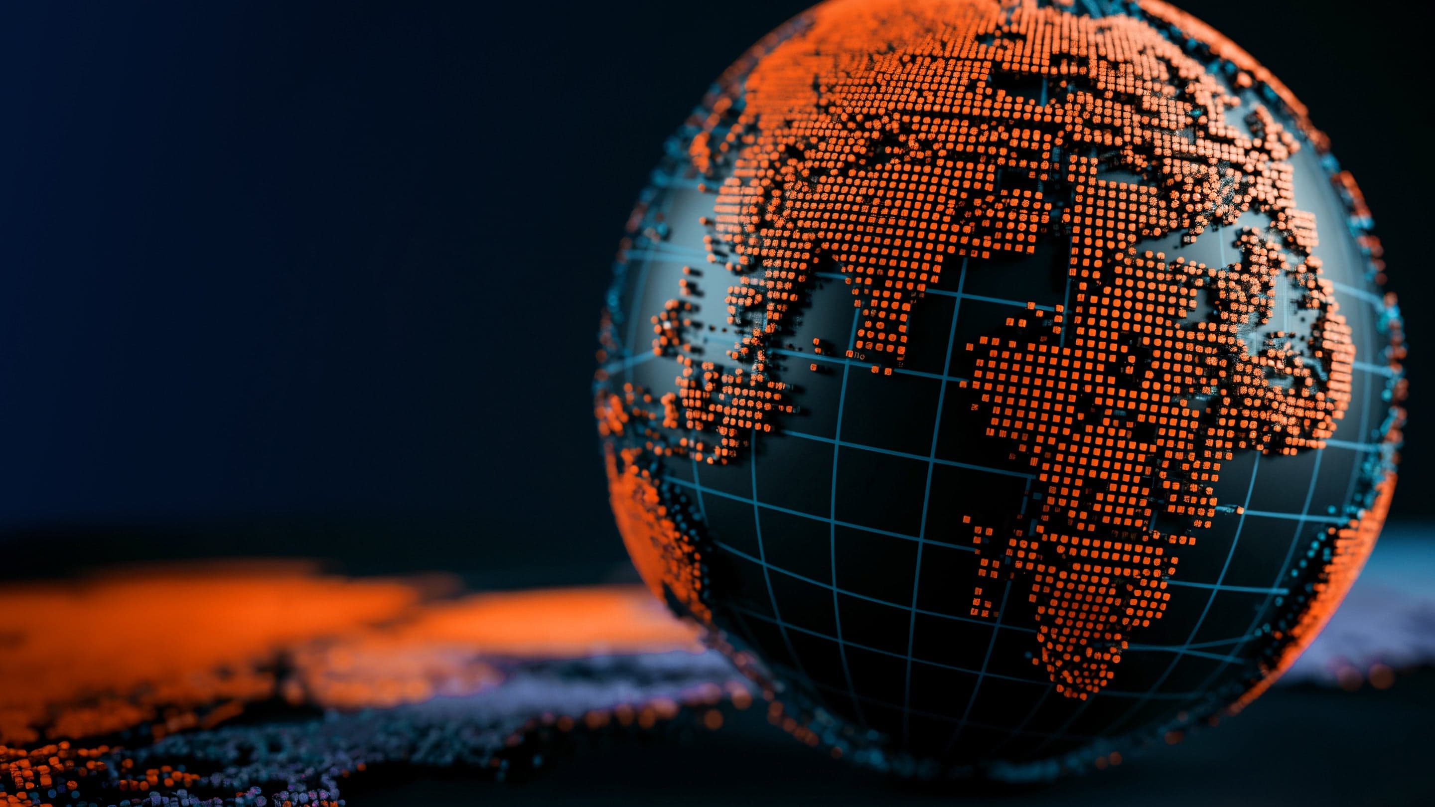 A black and orange globe