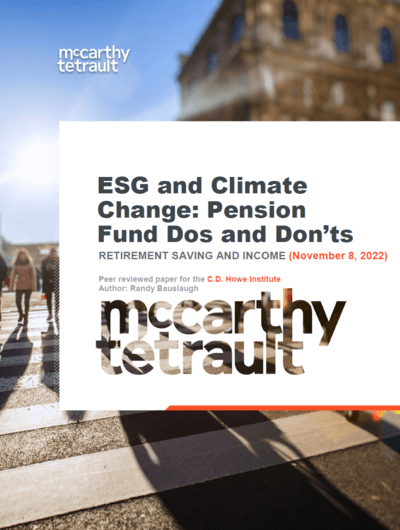 ESG and Climate Change: Pension Fund Dos and Don’ts